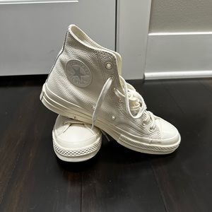 Leather Converse high tops